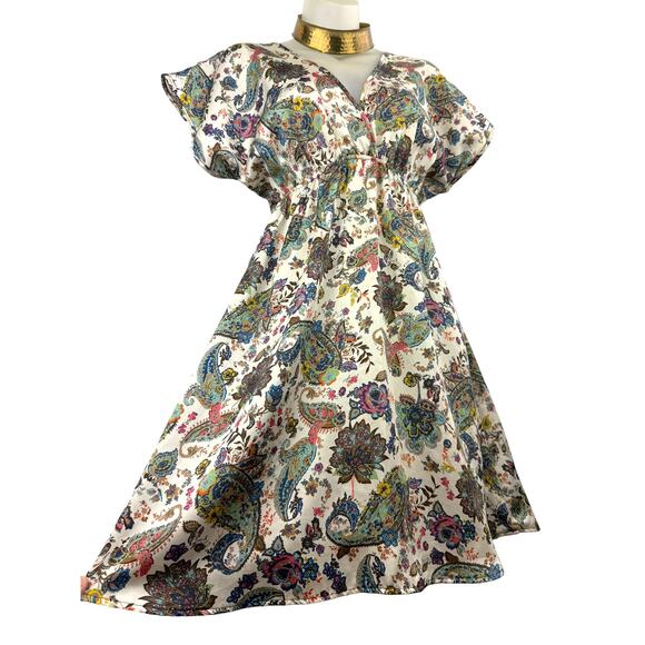 ❌SOLD❌Vintage SHASA USA paisley floral batwing mini dress - Picture 6 of 7